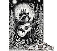 1000 Puzzles carrés créatifs « Rhapsodie du Raton Laveur » pour Adultes, Puzzles en Bois, Jeux de défi Uniques, 1000 pièces (75 x 50 cm)