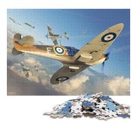 1000 Puzzles carrés créatifs Supermarine Spitfire Jet pour Adultes, Puzzles en Bois, Jeux de défi Uniques, 1000 pièces (75 x 50 cm)