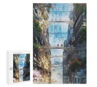 1000 puzzles pour adolescents Bridge to The Future Cityscape puzzle pour adolescents: jeux de détente, cadeaux amusants et humoristiques pour réduire le stress, 1000 pièces