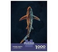 1000 Puzzles pour Adultes Abstract Shark Illustration on Dark Background Puzzle pour Adultes Jeux De Détente Analyse Et Logique, Un pour Toute La Famille 52x38cm/1000pcs