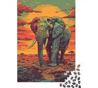 1000 Puzzles pour Adultes African Elephant Art Print-3 Puzzle pour Adultes Jeux De Détente Analyse Et Logique, Un pour Toute La Famille 38x26cm/1000pcs