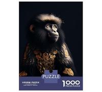 1000 Puzzles pour Adultes Black and Gold Monkey Jeux De Société pour Adultes Décoration Idéale Cadeaux d'anniversaire Uniques 52x38cm/1000pcs
