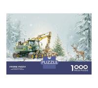 1000 Puzzles pour Adultes Christmas Tree Logging Puzzle pour Adultes Jeux De Détente Analyse Et Logique, Un pour Toute La Famille 70x50cm/1000pcs