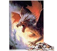 1000 Puzzles pour Adultes Fury Dragon Wood Puzzle Puzzles drôles 19,7x29,5 Pouces Puzzles pour Adultes