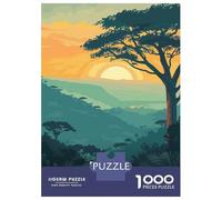 1000 Puzzles pour Adultes Loango National Park Gabon Illustration Jeu De Réflexion pour Adultes, Idéal pour La Décoration Ou comme Cadeau pour Toute La Famille 52x38cm/1000pcs