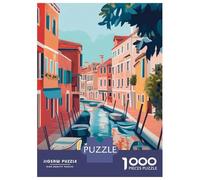 1000 Puzzles pour Adultes Venice Canal Painting Jeu De Réflexion pour Adultes, Idéal pour La Décoration Ou comme Cadeau pour Toute La Famille 38x26cm/1000pcs