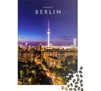 1000 Puzzles « Vue Nocturne de Berlin » pour Adultes et Adolescents, Jeux de société en Papier, Cadeaux de Noël, 38 x 26 cm / 1000 pièces