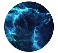 1000-teiliges Puzzle für Erwachsene, Schwarzer Flat-Coated Retriever, Kreispuzzle, Puzzle für 12-Jährige, Papppuzzle, Entspannungspuzzle, Spielegröße 67,5 x 67,5