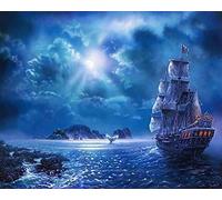 1000-teiliges Puzzle, Lernpuzzle Schiff, Segelboot am Meer, interaktives Familienspiel, Puzzle-Set für Die Gehirnherausforderung 70 x 50 cm