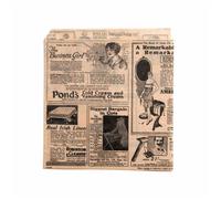 1000 unité - Papier Ingraissables Ouvert 2 Côtés Fast Food 'Times' 34 G/M2 17X18 Cm Naturel Parch.Ingraissable