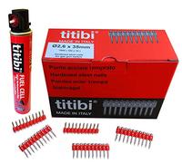 1000 X TITIBI clous de haute qualité + 1 bouteille de gaz pour Cloueur pour béton : TITIBI - HITACHI - Bea - Makita - SENCO - Autre (Cartouche de gaz P1000 (165 mm, 40g, 80ml), Ø 2,6 x 30mm)