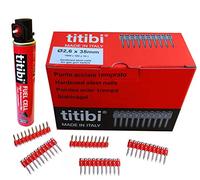 1000 X TITIBI clous de haute qualité + 1 bouteille de gaz pour Cloueur pour béton : TITIBI - HITACHI - Bea - Makita - SENCO - Autre (Cartouche de gaz P900 (165 mm, 37g, 70ml), Ø 2,6 x 20mm)