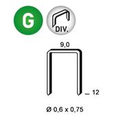 10000 AGRAFES V-12 DIVERGENTES - ASLAFIX - 6V-121D