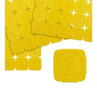 10000 jetons événementiels séparables avec chiffre 1 en relief CombiCraft en jaune en plastique, destiné comme jetons de festival, jetons de consigne ou comme jetons de buvette
