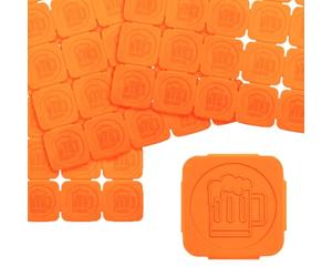 10000 jetons événementiels séparables avec chope de bière en relief CombiCraft en orange fluo lumière noir en plastique, destiné comme jetons de festival, jetons de consigne ou comme jetons de buvette