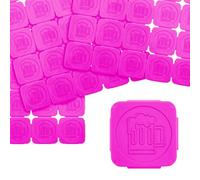 10000 jetons événementiels séparables avec chope de bière en relief CombiCraft en rose fluo lumière norire en plastique, destiné comme jetons de festival, jetons de consigne ou comme jetons de buvette