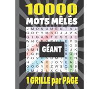 10000 mots mêlés géant: Adultes | Grand Format Difficiles| 1 Seule Très Grande Grille par page | Avec Solutions Grand Format A4. Idée Cadeau. Fabriqué en France.