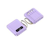 (10000mah¿Purple) Mini Batterie Externe 20000mah, Charge Rapide Avec 4 Câbles, Chargeur De Batterie Externe Portable Pour Iphone Samsung Xiaomi Huawei