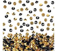 10000pcs 4 mm Cristaux Acrylique Diamants Table Scatter Confetti Clair Pierres de Strass pour Pièce du Centre de Table Mariage Douche Nuptiale Décorations de Perles de Vase (Or et Noir)