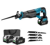 10000SPM Scie à Chaîne électrique Scie à Cheval Outil électrique Portable Sans Fil,Batterie 21V,Pour Des Coupes Précises Dans Le Bois, Le Métal Et Bien Plus, Changement De Lame Sans Outil