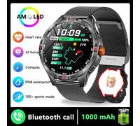 1000Mah Ultra-Longue Durée De Vie De La Batterie Montre Intelligente Hommes En Plein Air Compas Fitness Montres Gps Sport Bluetooth Appel Smartwatch Homme 2025 Nouveau.Black Net.