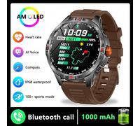 1000Mah Ultra-Longue Durée De Vie De La Batterie Montre Intelligente Hommes En Plein Air Compas Fitness Montres Gps Sport Bluetooth Appel Smartwatch Homme 2025 Nouveau.Deep Red.