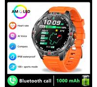 1000Mah Ultra-Longue Durée De Vie De La Batterie Montre Intelligente Hommes En Plein Air Compas Fitness Montres Gps Sport Bluetooth Appel Smartwatch Homme 2025 Nouveau.Orange.
