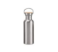 (1000ml Bamboo cover) Stainless Steel Water Bottle With Handle Uninsulated Single Walled For Sports