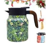 1000ml Infinite Tea Pot,Vintage Floral Pattern Tea Pot - Built-In Infuser,Stainless Steel Vintage Floral Pattern Tea Bottle,For Home Office (#1)