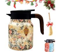 1000ml Infinite Tea Pot,Vintage Floral Pattern Tea Pot - Built-In Infuser,Stainless Steel Vintage Floral Pattern Tea Bottle,For Home Office (#2)