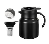 1000ML Thermos Café, Carafe À Café Isotherme En Acier Inoxydable, Bouteille Isotherme Avec Affichage De La Température, Théière Isotherme En Acier Inoxydable écran tactile Pour Café Thé Et Lait(Noir)