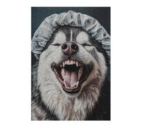 1000pcs(38x26cm) Puzzle pour Adolescents Alaskan Malamute Bath Cap Puzzles pour Adultes Jouets Anti-Stress Assemblage De Motifs Activités Amusantes À La Maison 1000pcs(38x26cm)