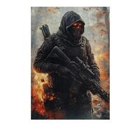 1000pcs(38x26cm) Puzzle pour Adolescents Apocalyptic Warrior with Red Eyes Puzzles pour Adultes, Jouets Anti-Stress, Jeux De Vitesse, Cadeaux d'anniversaire Et Cadeaux Uniques 1000pcs(38x26cm)