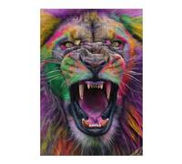1000pcs(38x26cm) Puzzle pour Adolescents Colorful Roaring Lion Art Print Puzzles pour Adultes, Jouets Anti-Stress, Jeux De Vitesse, Cadeaux d'anniversaire Et Cadeaux Uniques 1000pcs(38x26cm)