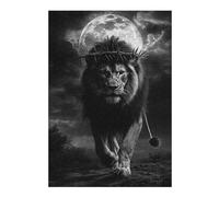 1000pcs(38x26cm) Puzzle pour Adolescents Regal Lion Moonlit Majesty Puzzles pour Adultes Jouets Anti-Stress Assemblage De Motifs Activités Amusantes À La Maison 1000pcs(38x26cm)