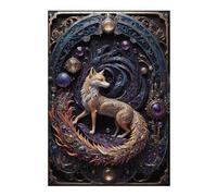 1000pcs(38x26cm) Puzzle pour Adolescents Steampunk Red Fox Art Deco Puzzles pour Adultes Jouets Anti-Stress Défi Difficile Et Stimulant 1000pcs(38x26cm)