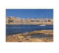 1000pcs(38x26cm) Puzzle pour Adolescents Valletta Skyline in Malta Puzzle - Jeux Relaxants - Défi Difficile - Cadeau d'anniversaire, Cadeaux, 1000pcs(38x26cm)