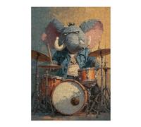 1000pcs(38x26cm) Puzzles Pour Adolescents Elephant Drummer with Attitude Puzzle Pour Adultes - Jeu De Réflexion Stimulant - Défi Difficile - Cadeaux Uniques Pour Anniversaires Et Noël 1000pcs(38x26cm)