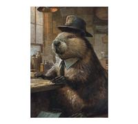 1000pcs(38x26cm) Puzzles pour Adolescents Funny Dressed Beaver Hat Puzzle pour Adultes - Jeu De Réflexion Stimulant - Défi Difficile - Cadeaux Uniques pour Anniversaires Et Noël 1000pcs(38x26cm)