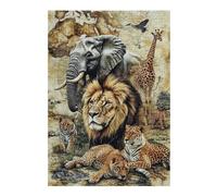 1000pcs(38x26cm) Puzzles pour Adultes African Wildlife Collage Casse-tête pour Adultes, Jeu De Réflexion, Décoration Murale, Cadeaux Uniques pour Anniversaire Et Noël 1000pcs(38x26cm)