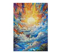 1000pcs(38x26cm) Puzzles pour Adultes Stained Glass Sky Artwork Puzzle pour Adultes - Décoration Murale - Idéal pour Passer Le Temps À La Maison - Difficile Et Stimulant 1000pcs(38x26cm)