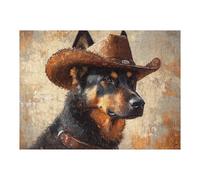 1000pcs(52x38cm) Casse-tête pour Adolescents Western Dog Portrait Art Print Casse-têtes pour Adolescents Jeux Relaxants Analyse Et Logique Cadeaux pour Les Amis Et La Famille 1000pcs(52x38cm)