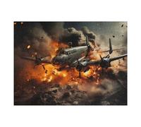 1000pcs(52x38cm) Casse-têtes pour Adolescents Warplane Explosion Scene Puzzles pour Adultes, Jeux De Réflexion, Analyse Et Logique, Cadeaux d'anniversaire Et Cadeaux Uniques 1000pcs(52x38cm)