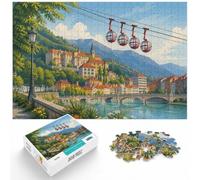 1000pcs (52x38cm) Puzzle 1000 Pièces, Grenoble Cable Cars, Idée Cadeau Noël | Comme idée cadeau de Noël : ce puzzle adulte 1000 pièces convient aux journées calmes autour de Noël.