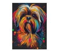 1000pcs(52x38cm) Puzzle Colorful Yorkshire Terrier Art Print Puzzle pour Adultes, Jouet, Décoration Murale, Cadeaux Uniques d'anniversaire Et De Noël 1000pcs(52x38cm)