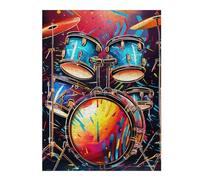 1000pcs(52x38cm) Puzzle pour Adolescents Colorful Drum Set Artwork-4 Puzzle pour Adultes Jeux Relaxants Améliore La Mémoire Cadeaux d'anniversaire Et Cadeaux Uniques 1000pcs(52x38cm)