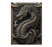 1000pcs(52x38cm) Puzzle pour Adolescents Legendary Golden Dragon Puzzle - Jeux Relaxants - Défi Difficile - Cadeau d'anniversaire, Cadeaux, 1000pcs(52x38cm)