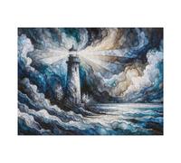 1000pcs(52x38cm) Puzzle pour Adolescents Lighthouse in Stormy Sea Puzzle - Jeux Relaxants - Défi Difficile - Cadeau d'anniversaire, Cadeaux, 1000pcs(52x38cm)