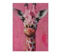 1000pcs(52x38cm) Puzzle pour Adolescents Pink Giraffe Painting Artwork Puzzles pour Adultes Jouets Anti-Stress Assemblage De Motifs Activités Amusantes À La Maison 1000pcs(52x38cm)