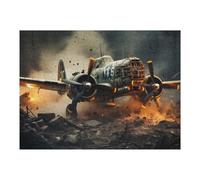 1000pcs(52x38cm) Puzzle pour Adolescents Warplane Crash in Forest Puzzles pour Adultes Jouets Anti-Stress Défi Difficile Et Stimulant 1000pcs(52x38cm)